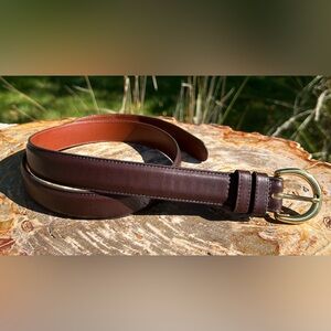 Vintage Coach Mahogany Brown Leather Belt Brass Buckle 8400 EUC